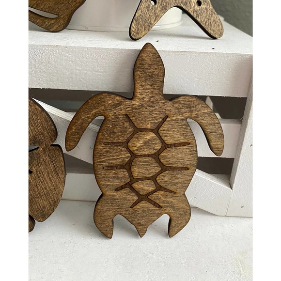 Set of 4 Handmade Coastal Inspired Beach Themed Coasters (CSC) - Picture 3 of 6